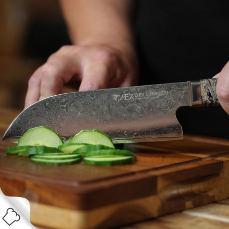 DELLINGER Manmosu - Professional Damascus nůž šéfkuchaře Santoku 180mm