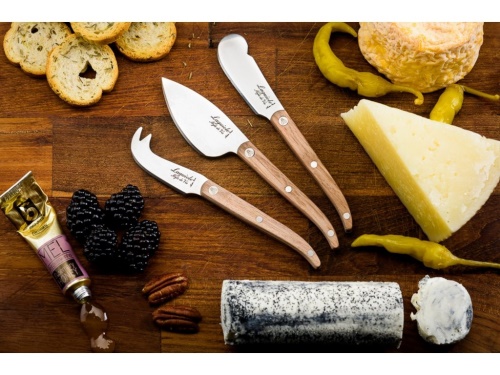 LAGUIOLE Premium nože na sýr 3 ks , dubová střenka