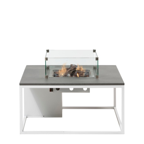Stůl s plynovým ohništěm COSI Cosiloft 100 bílý rám / šedá deska