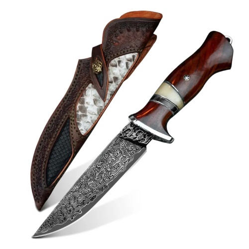 KnifeBoss lovecký damaškový nůž Outdoor Hunter VG-10