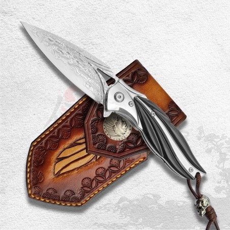 DELLINGER Cloverleaf VG-10 Damascus nůž zavírací 