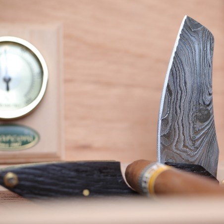 DELLINGER Cigar Cutter zavírací damaškový nůž s ořezávačem doutníků