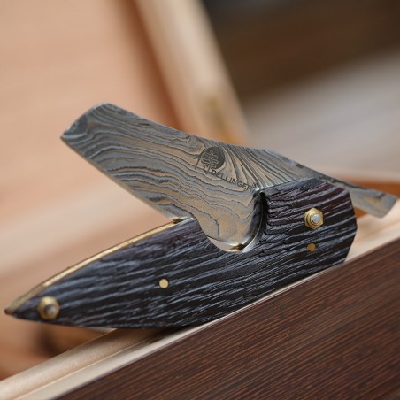 DELLINGER Cigar Cutter zavírací damaškový nůž s ořezávačem doutníků