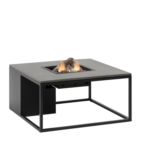 Stůl s plynovým ohništěm COSI Cosiloft 100 černý rám / šedá deska