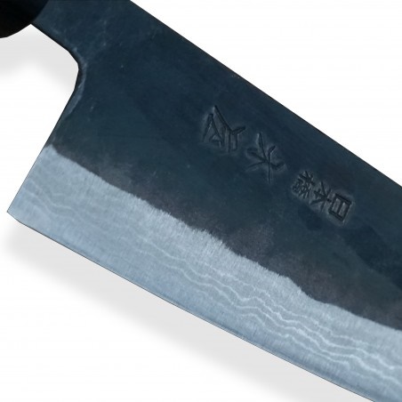 KIYA nůž Kamagata / Santoku 170 mm - Suminagashi Kurouchi Damascus 11 layers