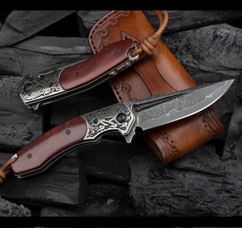 KnifeBoss damaškový zavírací nůž Horse VG-10