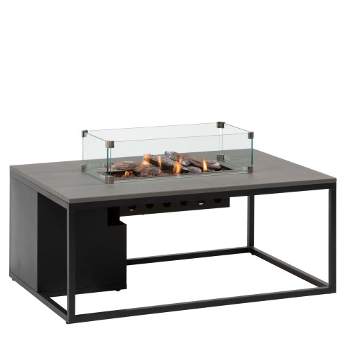 Stůl s plynovým ohništěm COSI Cosiloft 120 černý rám / šedá deska