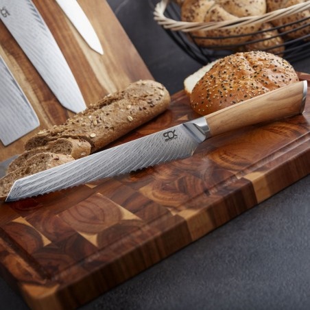 SOK Olive Sunshine Damascus nůž na pečivo Bread 240 mm 