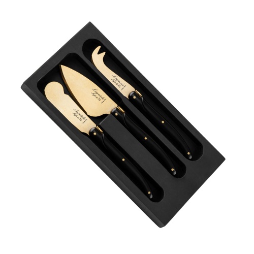 LAGUIOLE Premium nože na sýr 3 ks ,zlatá čepel