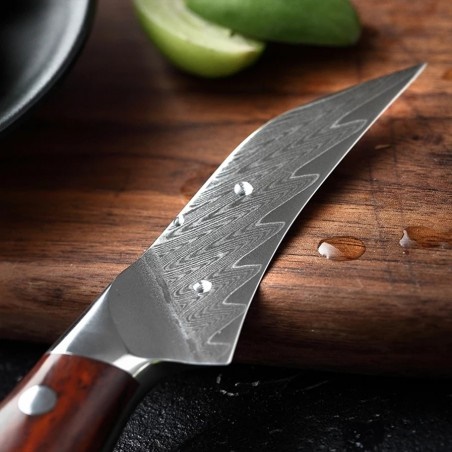 DELLINGER Rose-Wood Damascus nůž Paring 3" (70mm)