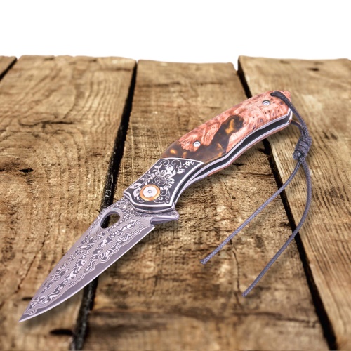 KnifeBoss damaškový zavírací nůž White Shadow VG-10