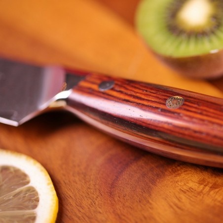 DELLINGER Rose-Wood Damascus nůž Paring 3" (70mm)