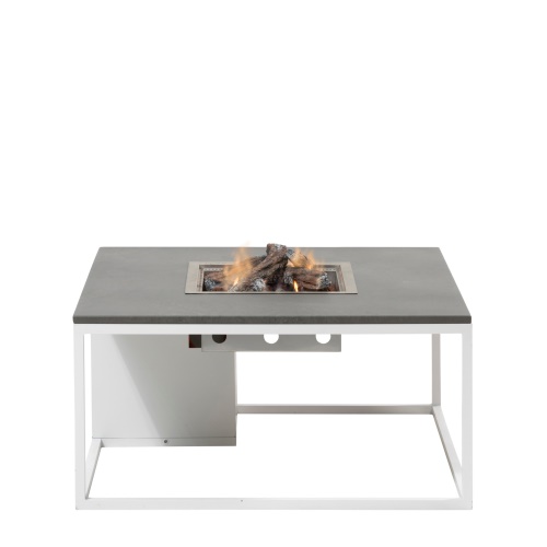 Stůl s plynovým ohništěm COSI Cosiloft 100 bílý rám / šedá deska