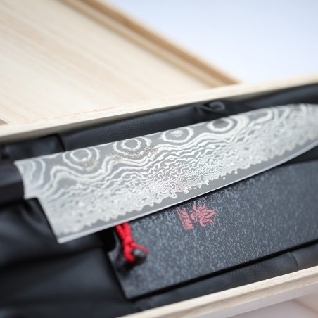 KANETSUNE nůž Santoku 180 mm Damascus "Namishibuki" series