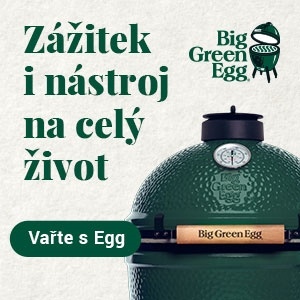 Big Green Egg Large a integrovaný pojízdný stojan