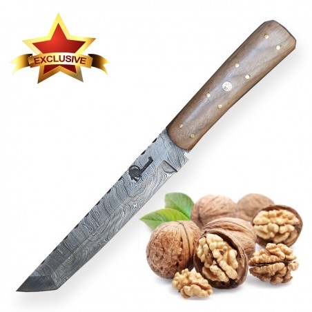 DELLINGER nůž Damask Tanto Walnut