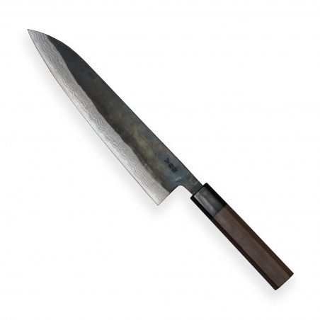 KIYA nůž Gyuto / Chef 210 mm - Suminagashi Kurouchi Damascus 11 layers