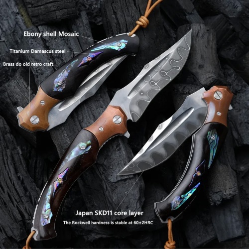 KnifeBoss zavírací nůž Ebony & brass triple steel SKD11