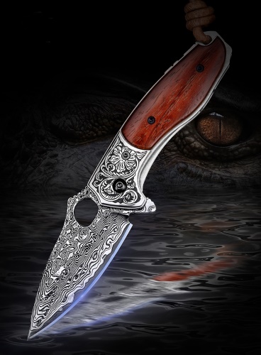 KnifeBoss damaškový zavírací nůž Viper Rosewood VG-10