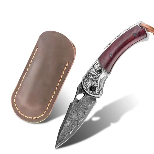 KnifeBoss damaškový zavírací nůž Flare EDC VG-10