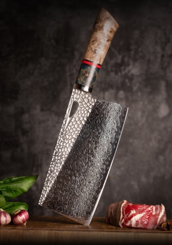 KnifeBoss damaškový nůž Cleaver 7.5" (189 mm) Burl Wood