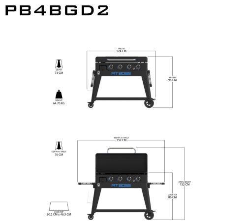 Plynový gril PIT BOSS Ultimate Griddle Plancha 4B /PB4BGD2