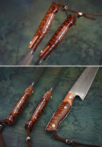 KnifeBoss damaškový nůž Chef 8" (205 mm) Snakewood VG-10