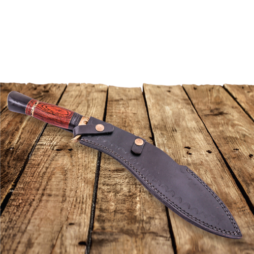 KnifeBoss damaškový nůž Kukri Pakka wood
