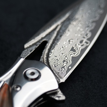 DELLINGER nůž zavírací Cloverleaf VG-10 Damascus Maple