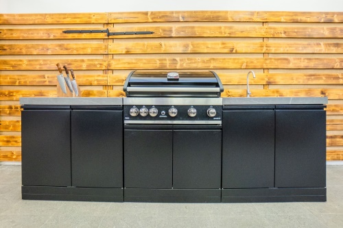 Venkovní kuchyně GrandHall s grilem Maxim G5 a dřezem, 262cm