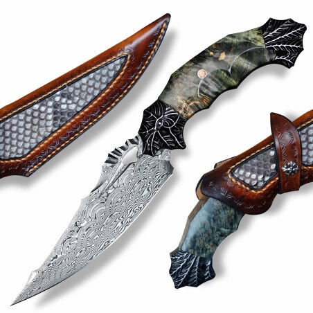 DELLINGER nůž lovecký Majishan Full Damascus RWL34