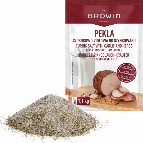 BROWIN česnekovo-bylinková nakládací sůl do šunkovaru, 100g